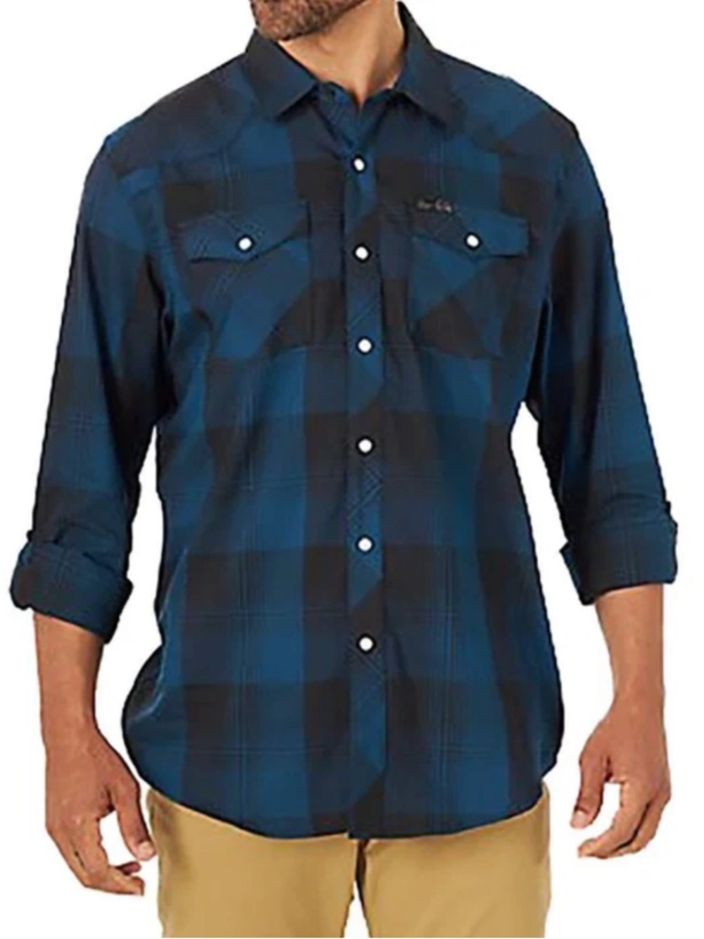 Wrangler ATG Men's Long-Sleeve Western Pearl Snap Long Sleeve Shirt XXL